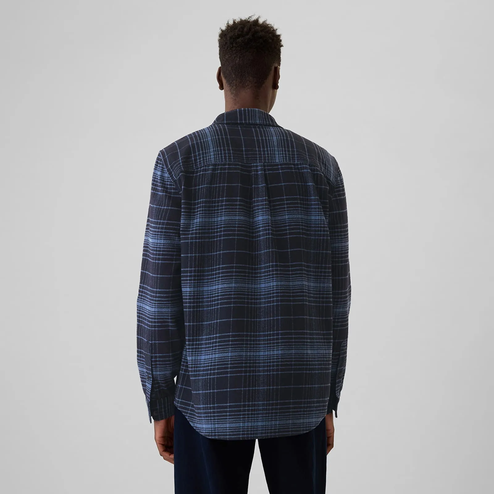 GAP Shirt Flannel Shirt Tonal Blue Plaid L