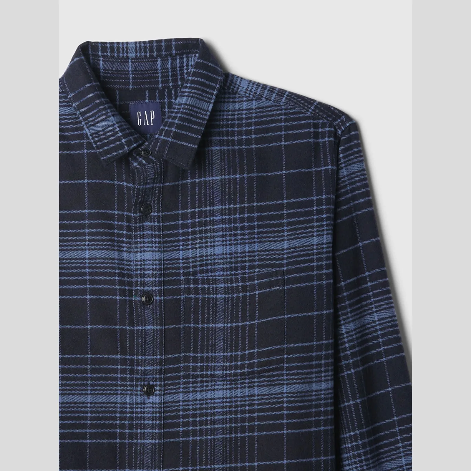 GAP Shirt Flannel Shirt Tonal Blue Plaid L