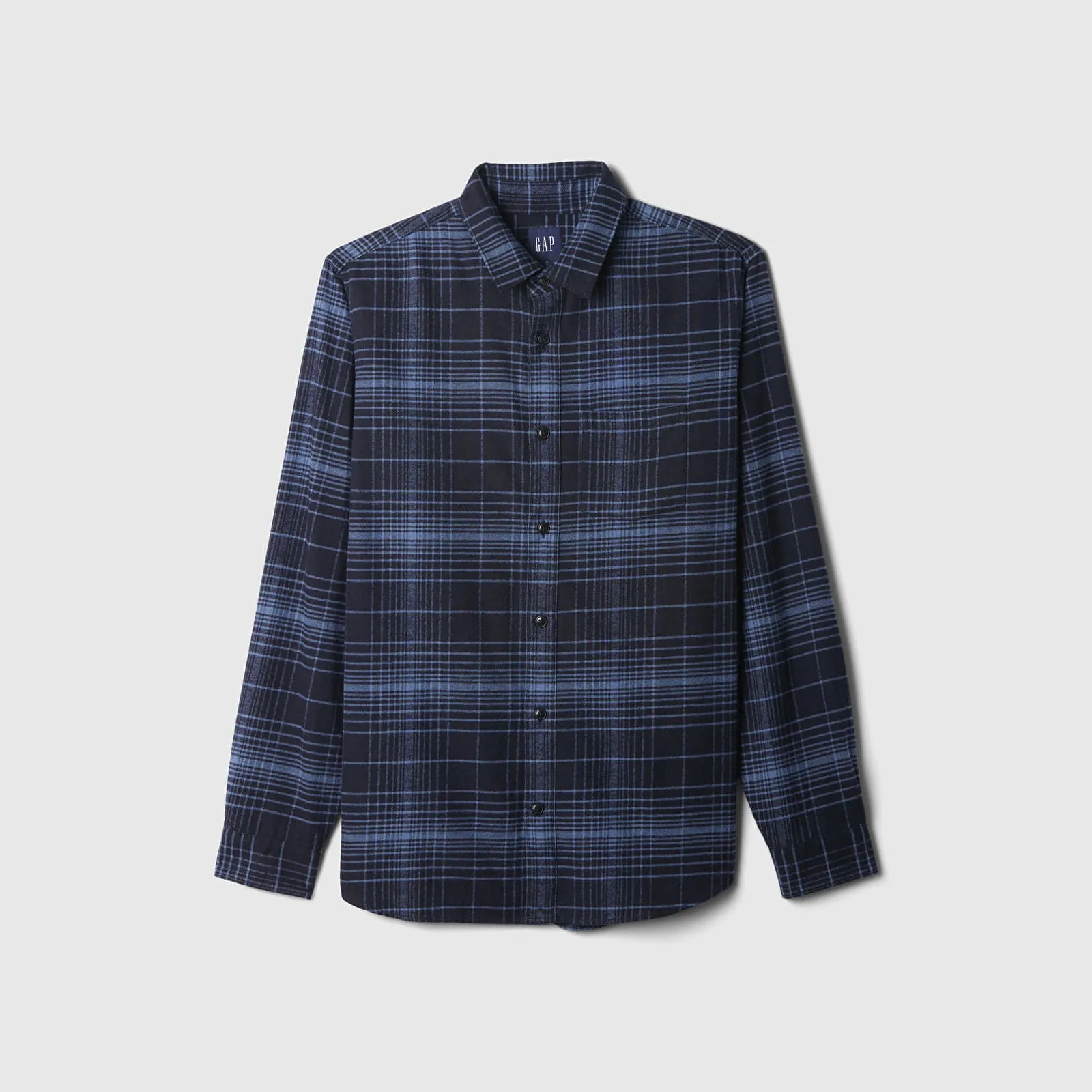 GAP Shirt Flannel Shirt Tonal Blue Plaid L