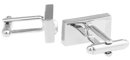 Gemelos para camisa Rectángulo Cristal Blanco