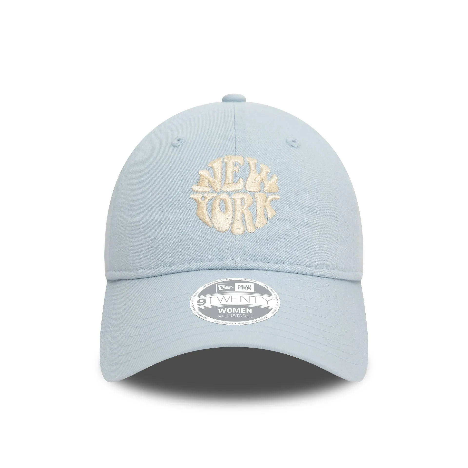 Gorra ajustable New Era para mujer en azul pastel lavado 9TWENTY