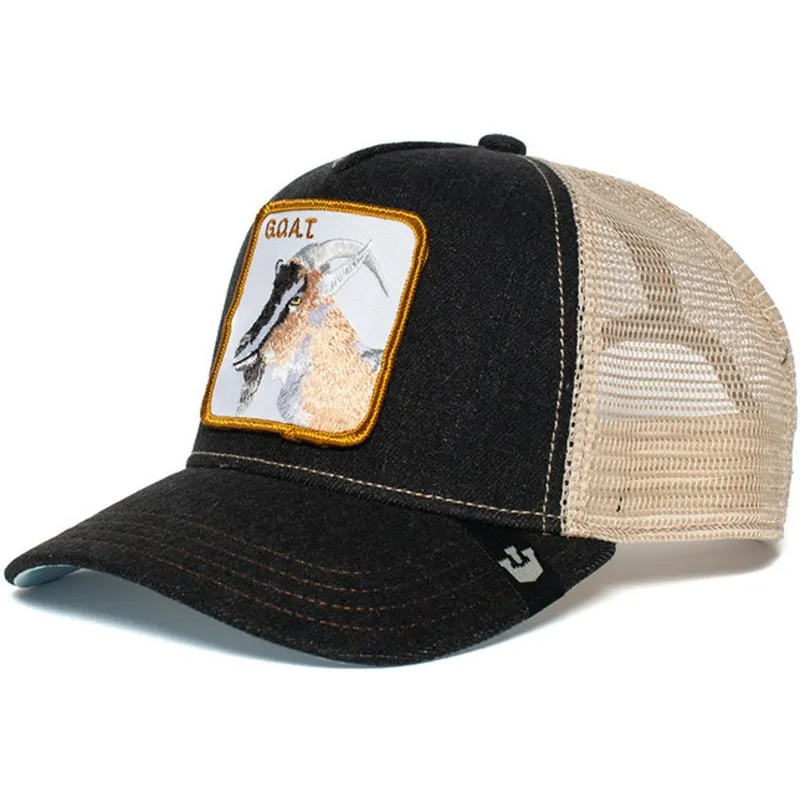 GORRA ANIMALES GOORIN BROS CHARCOALTHE GOAT REJILLA AJUSTABLE CON PARCHE CABRA