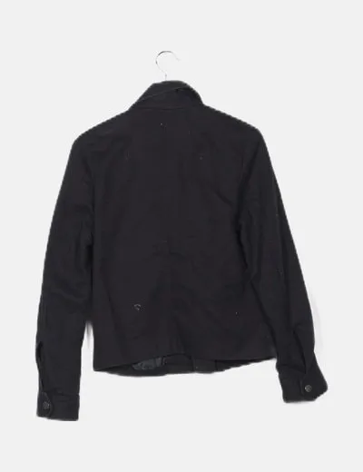 H&M Cazadora biker azul marina