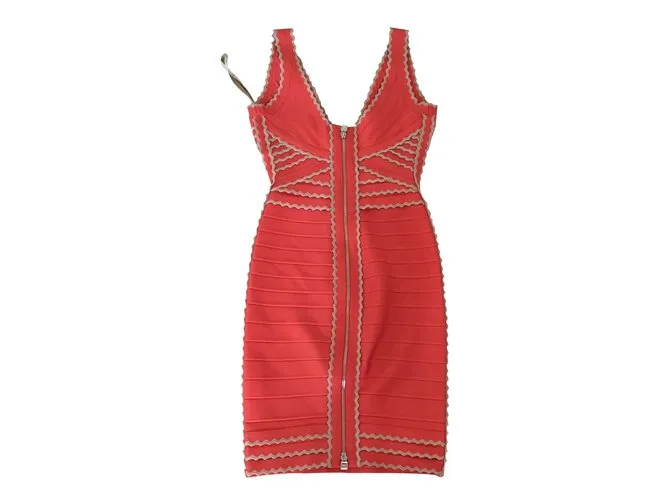 Herve Leger Vestido Coral 