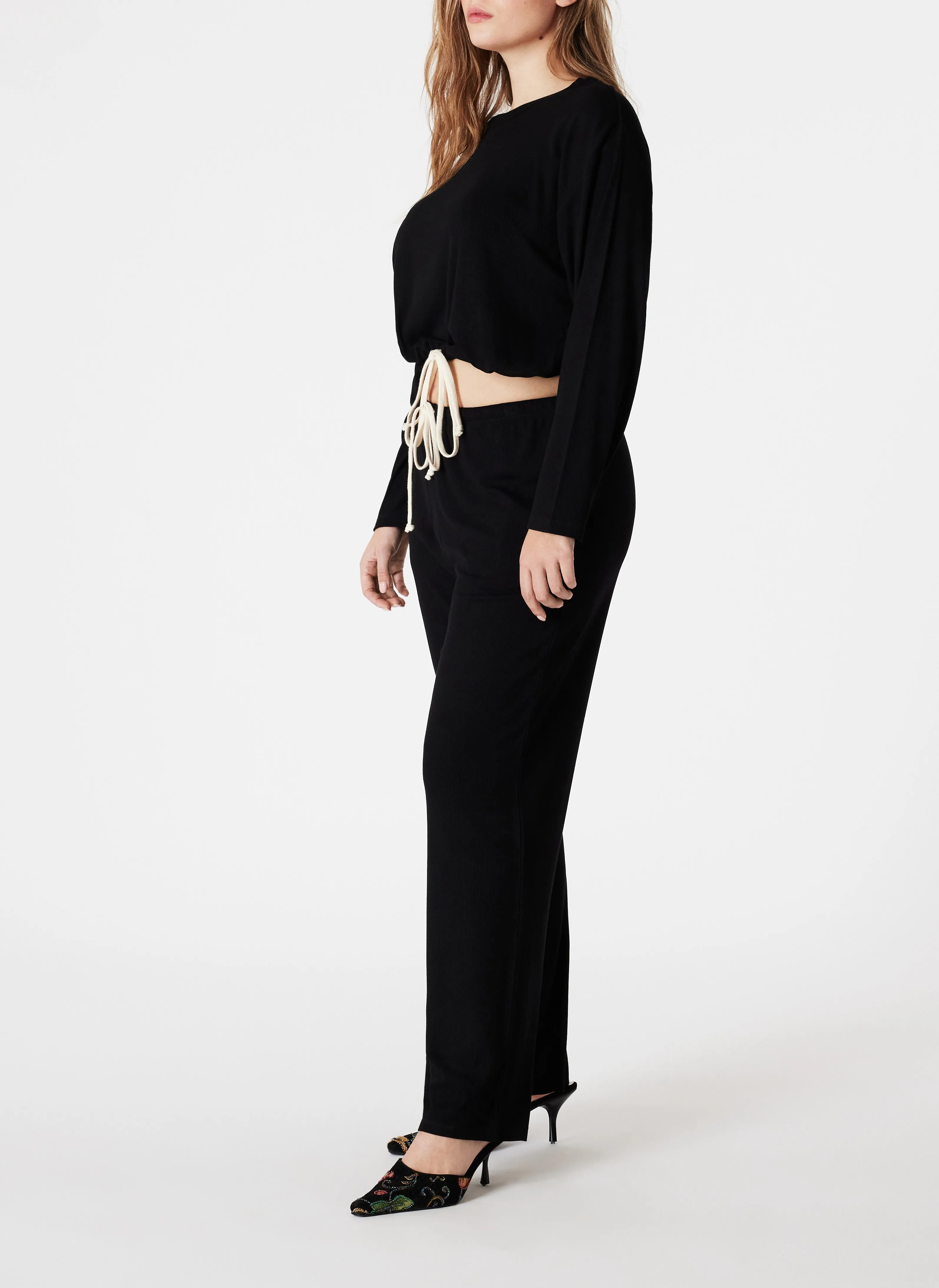 ICONE ELISE  PANTALóN DE PIJAMA DE CANALé EN NEGRO