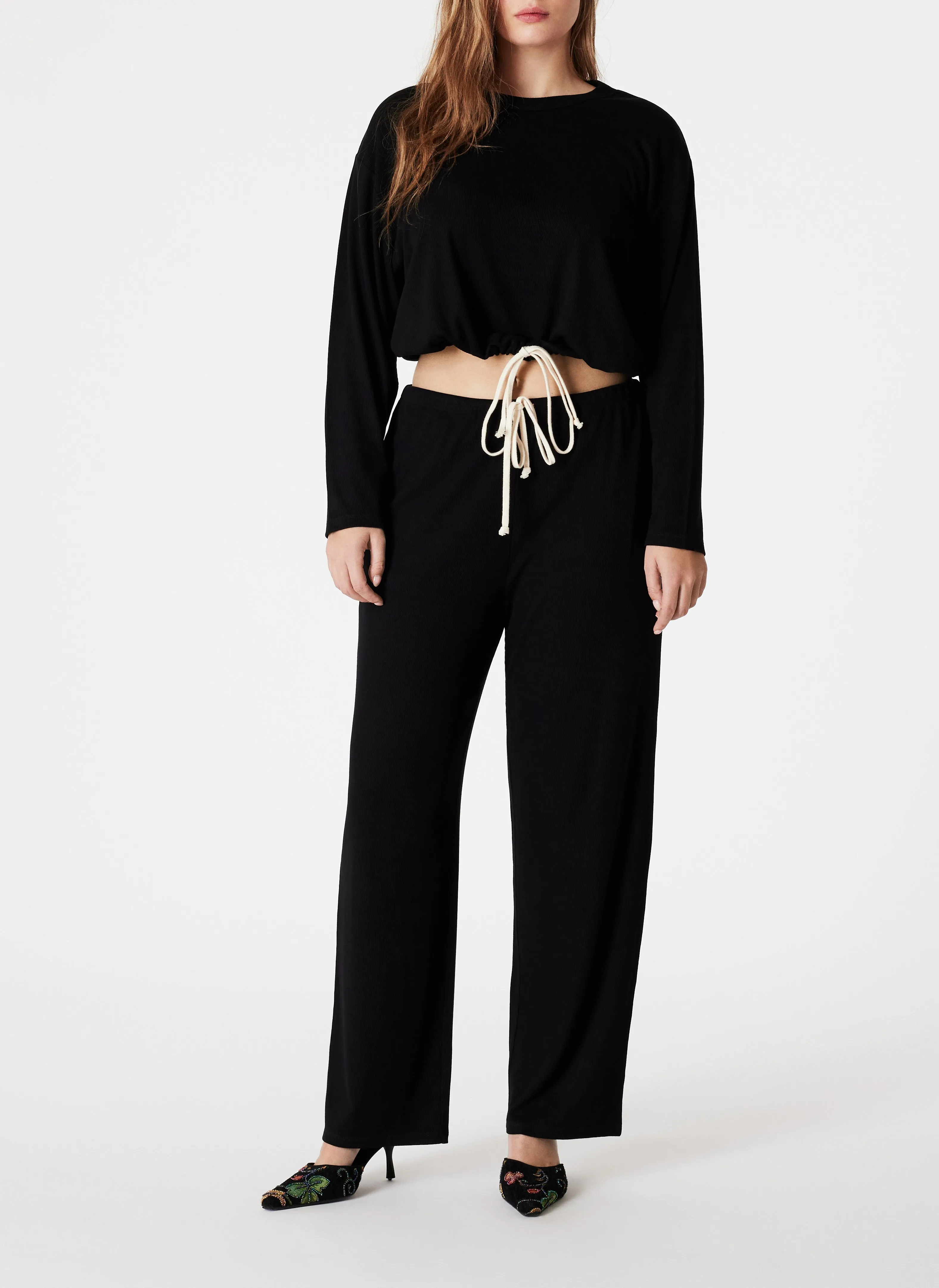 ICONE ELISE  PANTALóN DE PIJAMA DE CANALé EN NEGRO