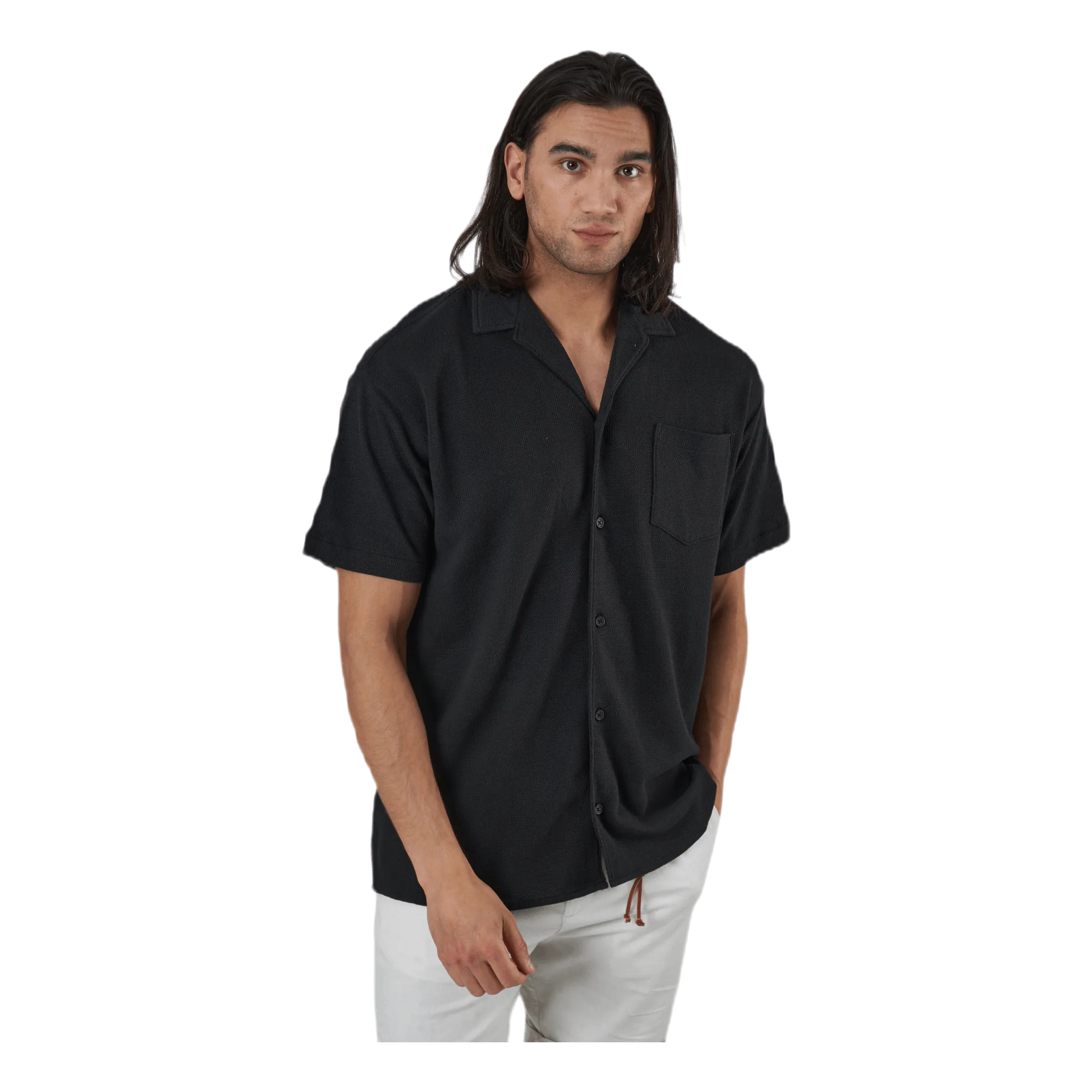Jack & Jones Findus Resort Shirt Ss One Pocket Black