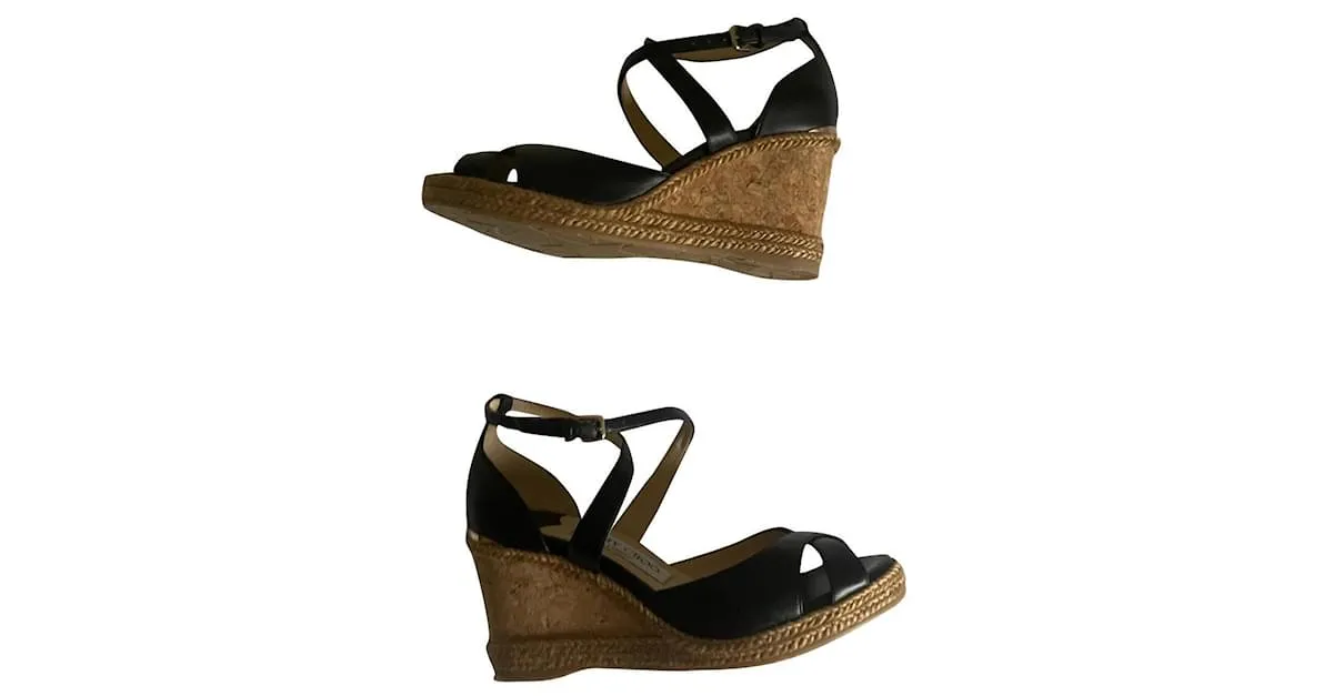 Jimmy Choo Mulas de cuña Negro Beige 