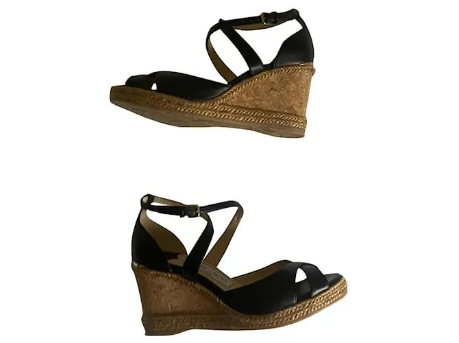 Jimmy Choo Mulas de cuña Negro Beige 
