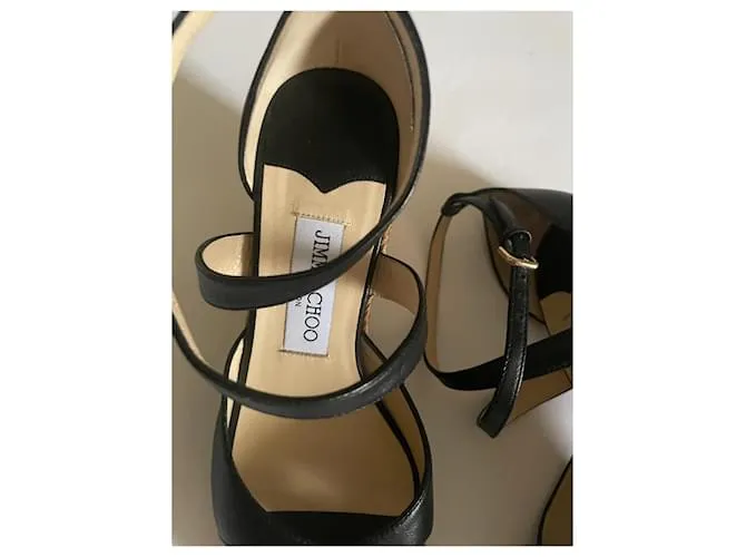Jimmy Choo Mulas de cuña Negro Beige 