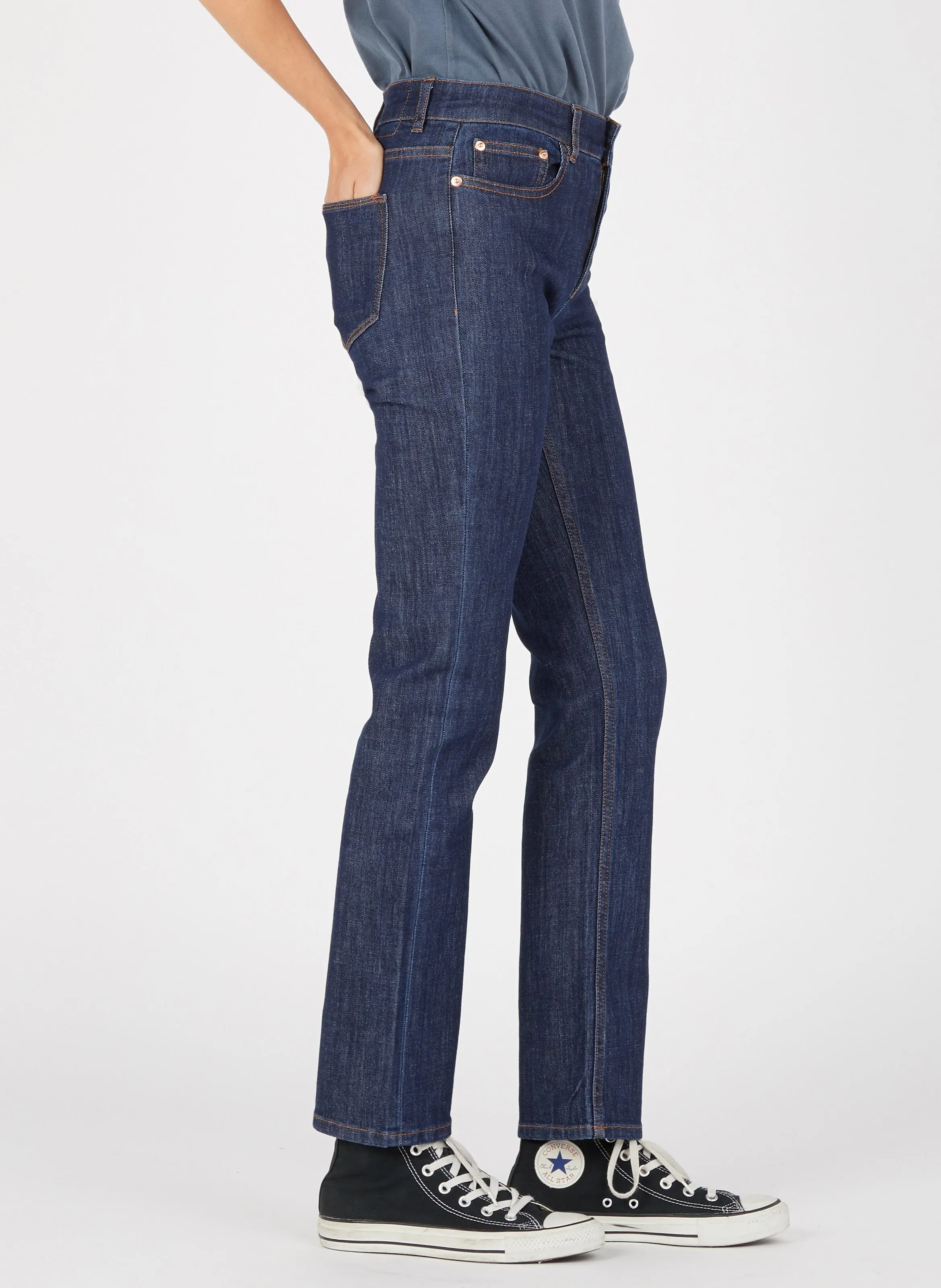 LAB DIP JOAN  VAQUERO SKINNY OSCURO DE TALLE ALTO EN AZUL