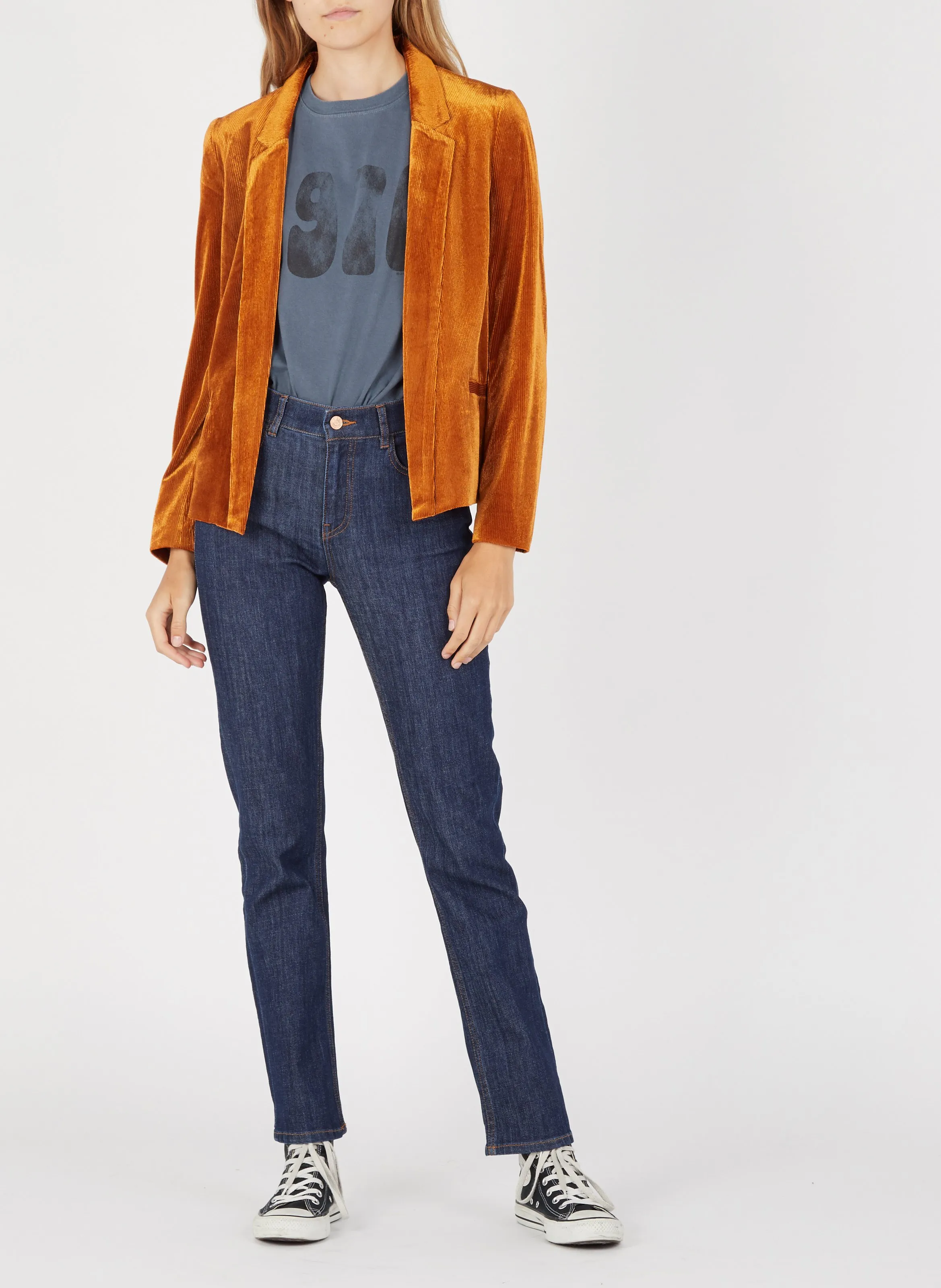 LAB DIP JOAN  VAQUERO SKINNY OSCURO DE TALLE ALTO EN AZUL