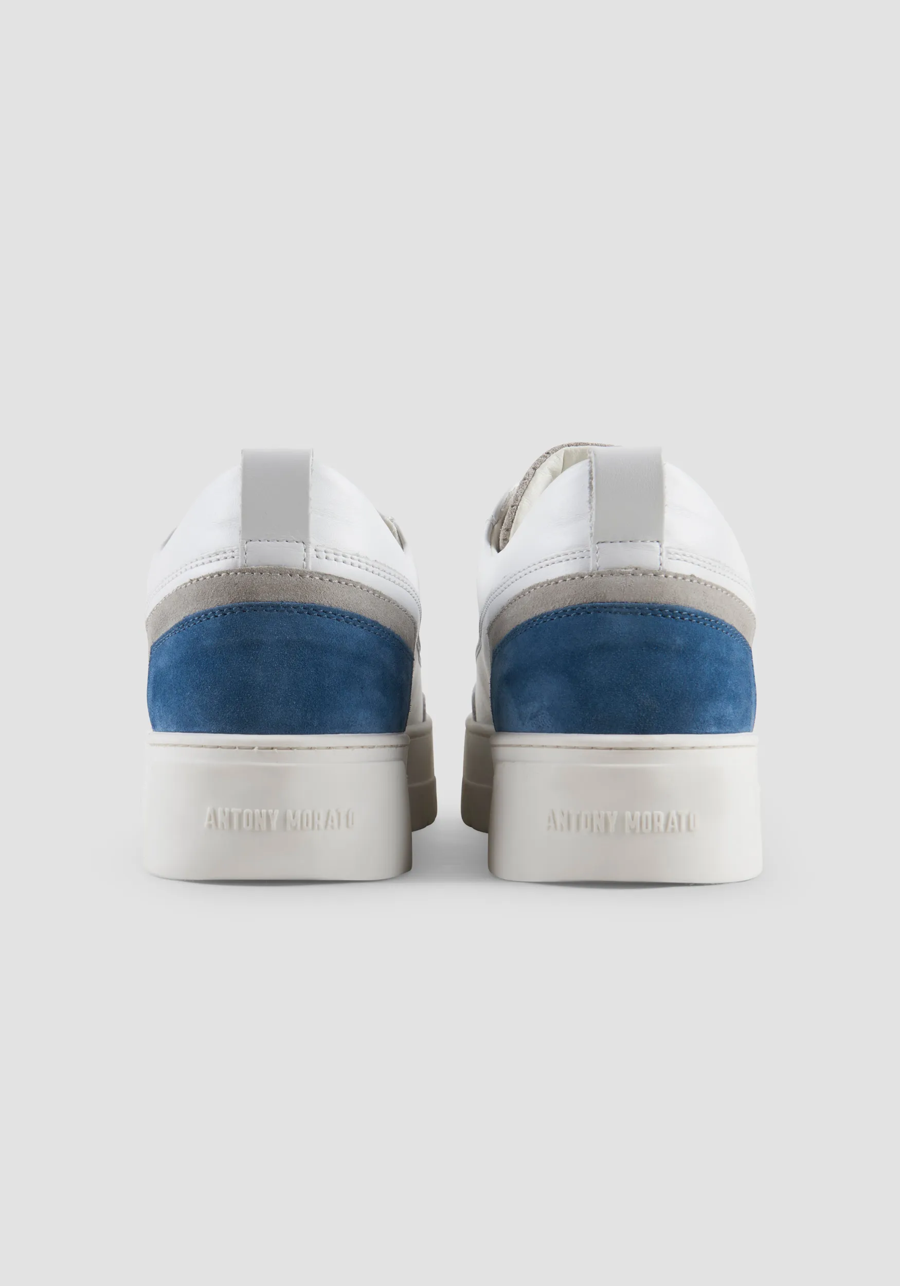 LEATHER «FLINT POWDER» LOW SNEAKER WITH SUEDE DETAILS