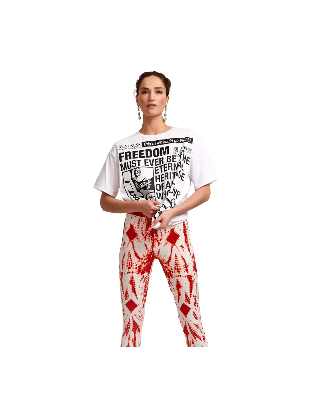 LEGGINGS TIEDYED BLANCO Y ROJO
