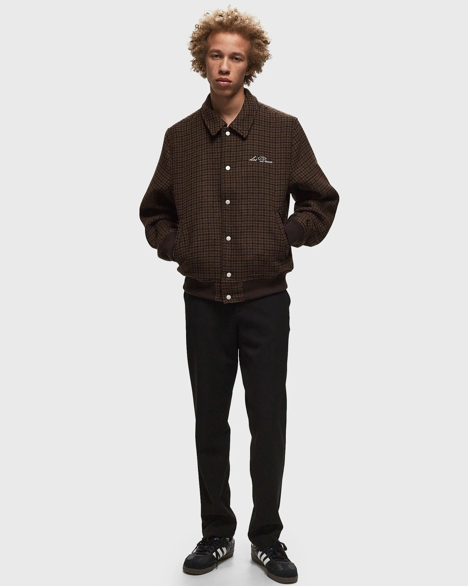 Les Deux Varsity Houndstooth Wool Jacket