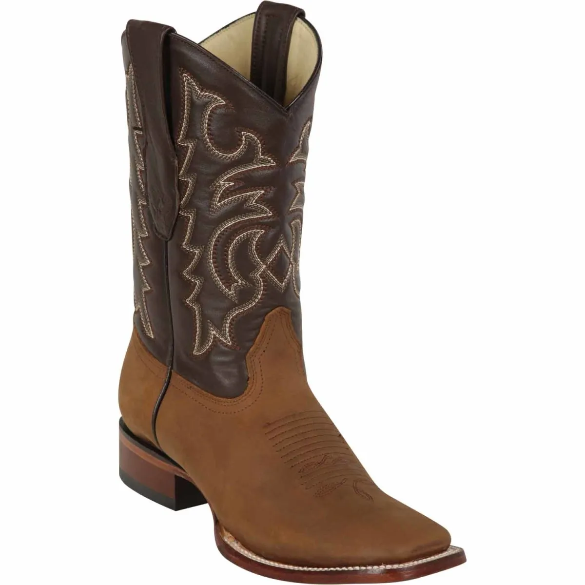 MEN'S LOS ALTOS WIDE SQUARE TOE CRAZY LEATHER BOOTS  TAN 8226231