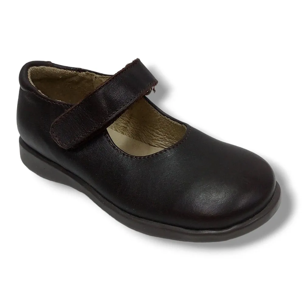 Merceditas Colegial Acebos 2447 MARRON CORDONETS
