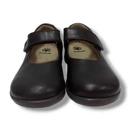 Merceditas Colegial Acebos 2447 MARRON CORDONETS