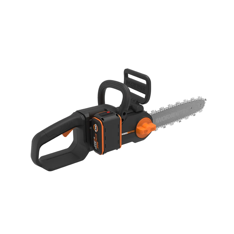 motosierra sin escobillas 20V de 30cm con batería de 4.0Ah y cargador