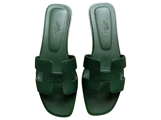 Oran Hermès Sandalias Verde Verde oscuro 