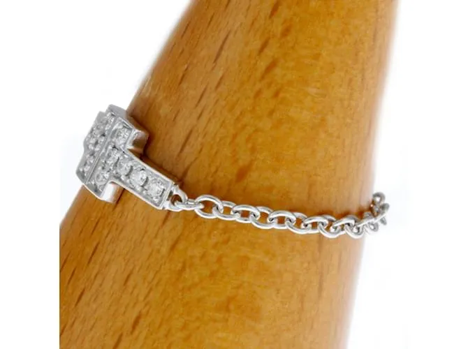 Otras joyas Anillo de cadena de diamante en oro blanco de 18K Tiffany & Co. Plata 