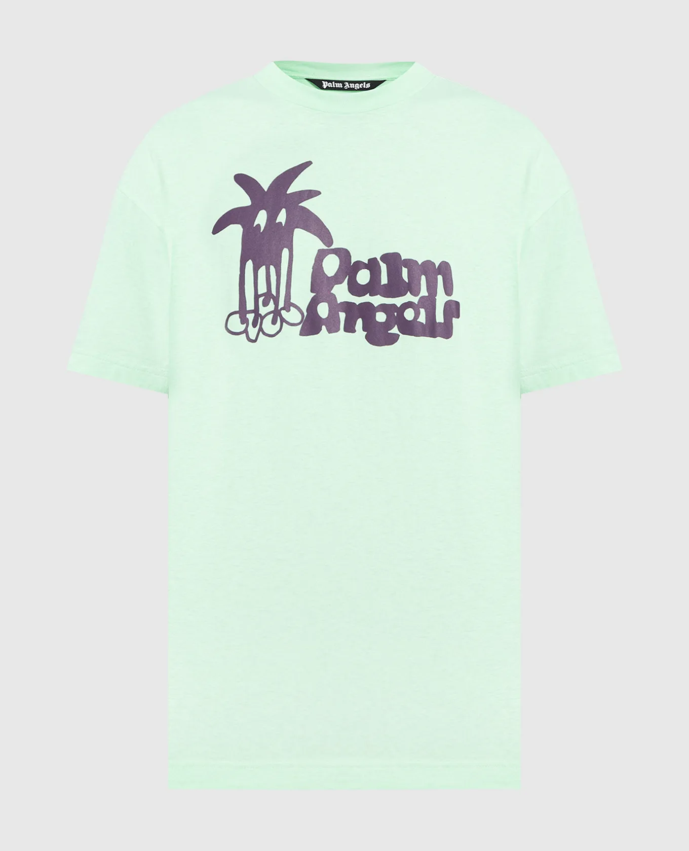 PALM ANGELS GREEN TSHIRT WITH A PRINT