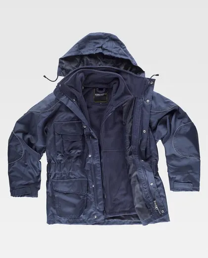 Parka desmontable con forro polar interior Marino
