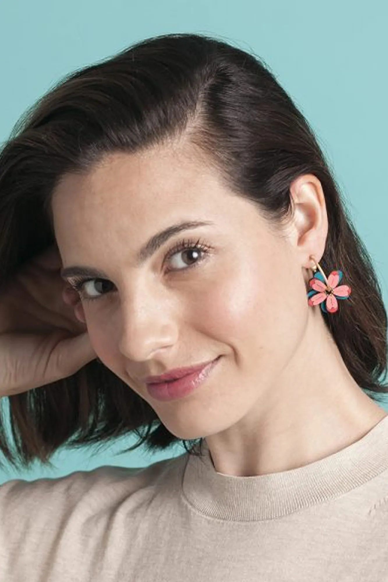 Pendientes de madera PINK MAGNOLIA