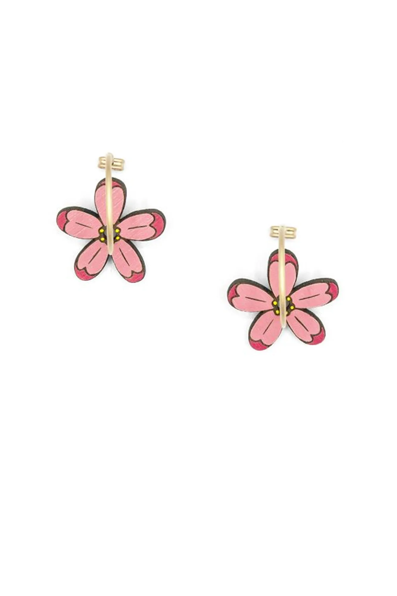 Pendientes de madera PINK MAGNOLIA