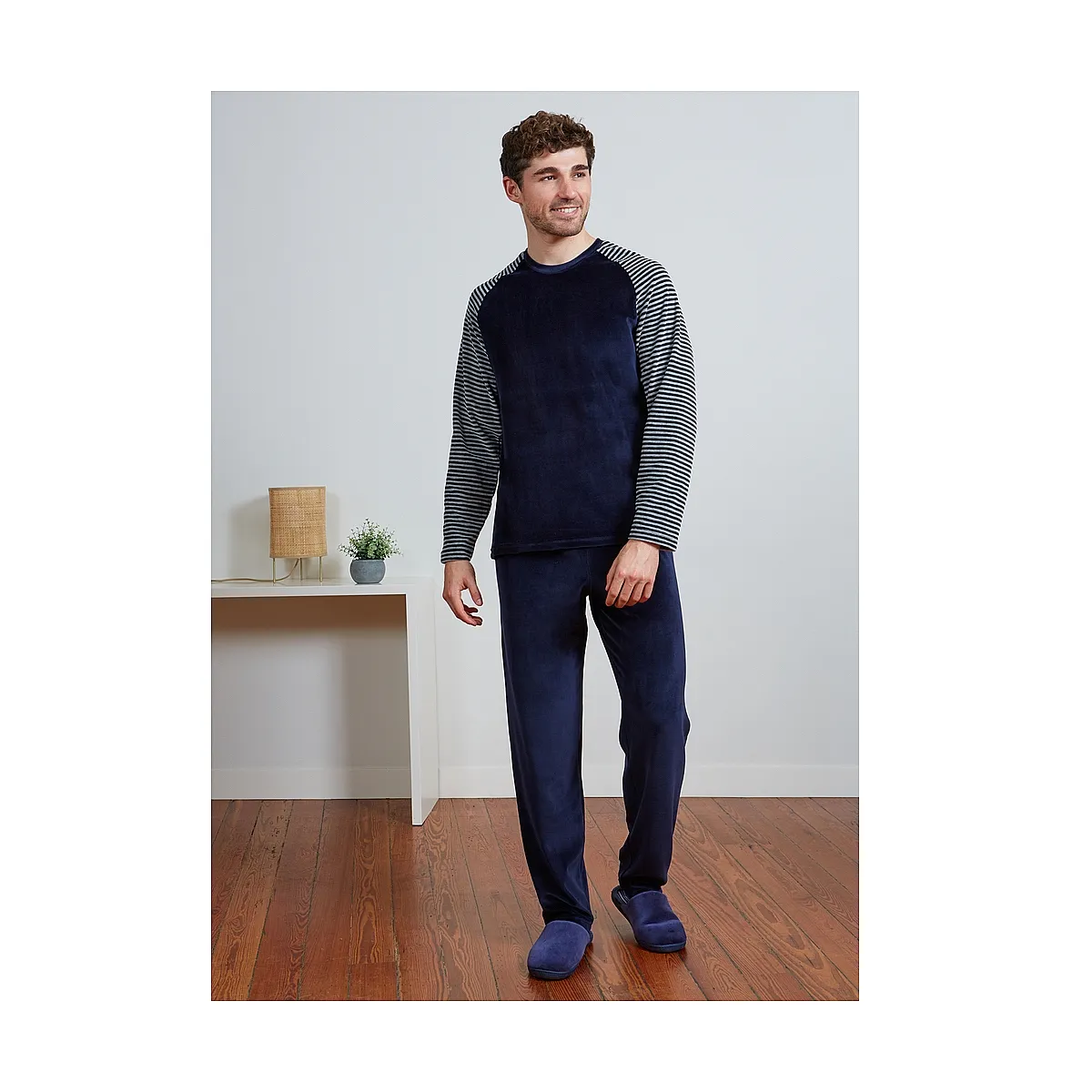 PIJAMA TÉRMICO POLAR RAYAS MANGAS