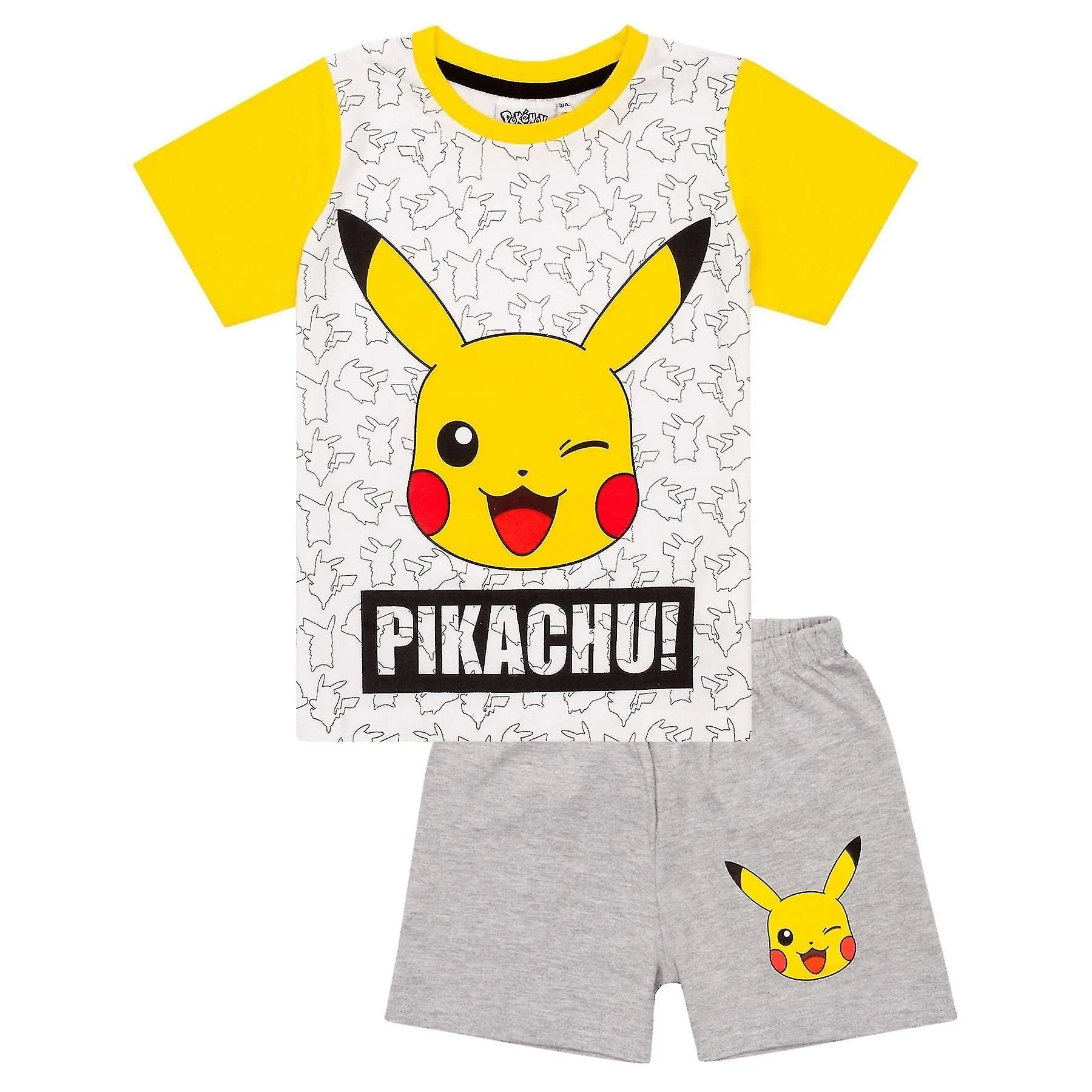 Pokemon Boys Pikachu Face Short Pyjama Set