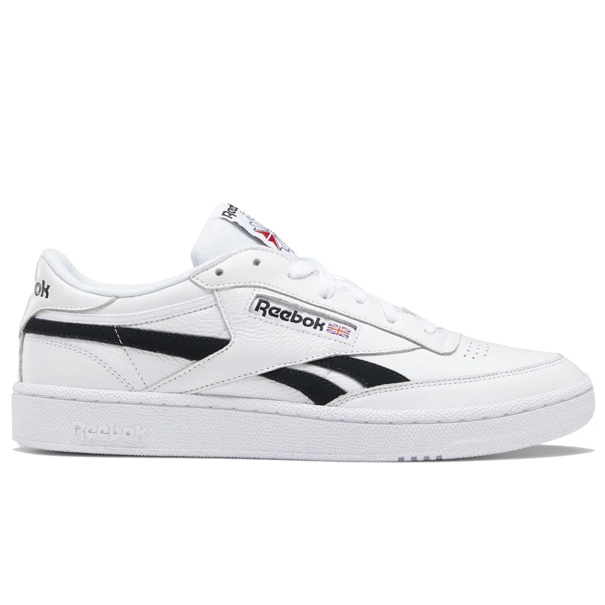 REEBOK CLUB C REVENGE WHITE / BLACK  WHITE BLUE LEATHER SNEAKERS SHOES