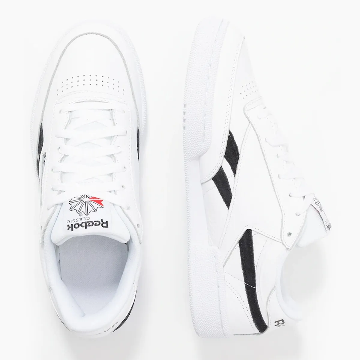 REEBOK CLUB C REVENGE WHITE / BLACK  WHITE BLUE LEATHER SNEAKERS SHOES
