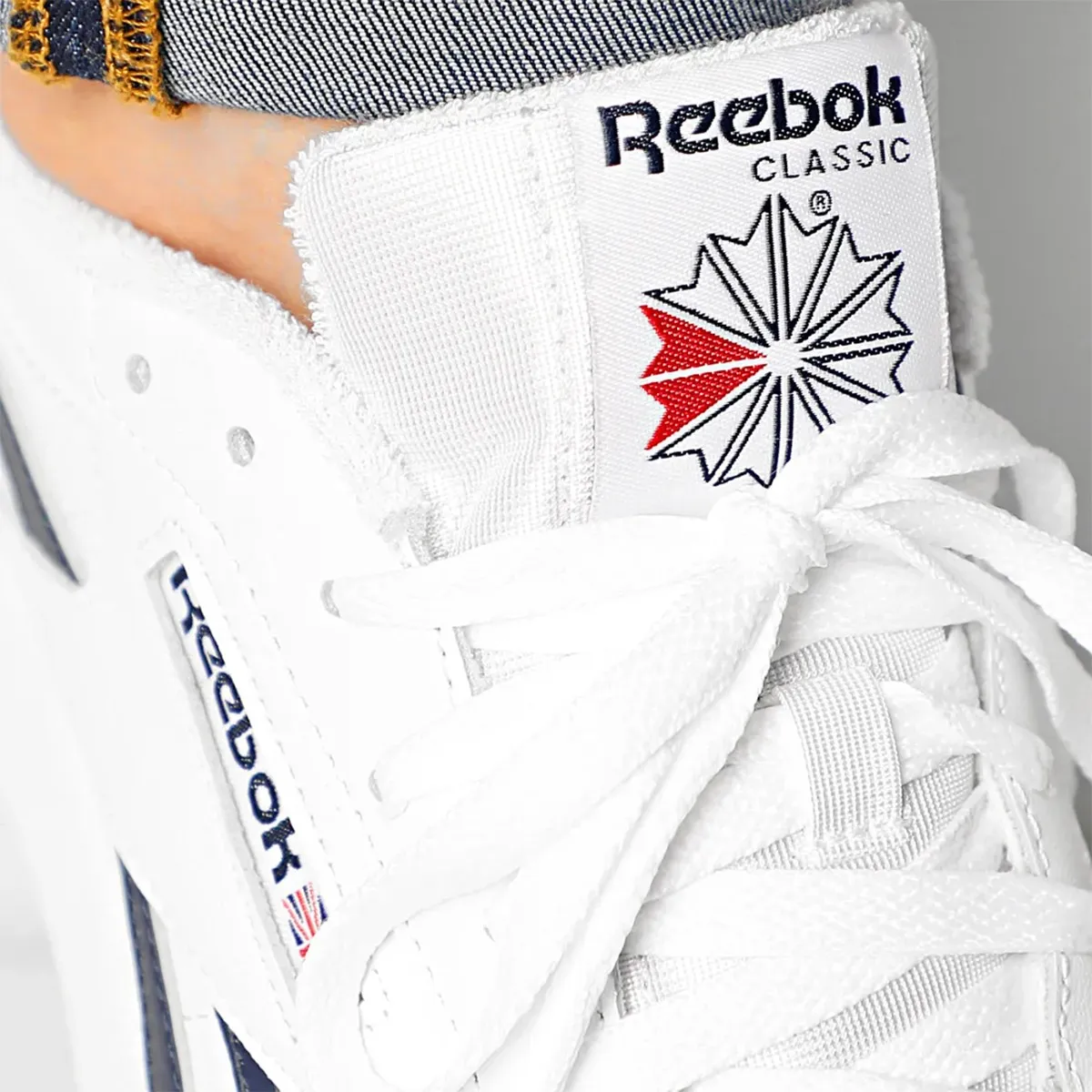 REEBOK CLUB C REVENGE WHITE / BLACK  WHITE BLUE LEATHER SNEAKERS SHOES