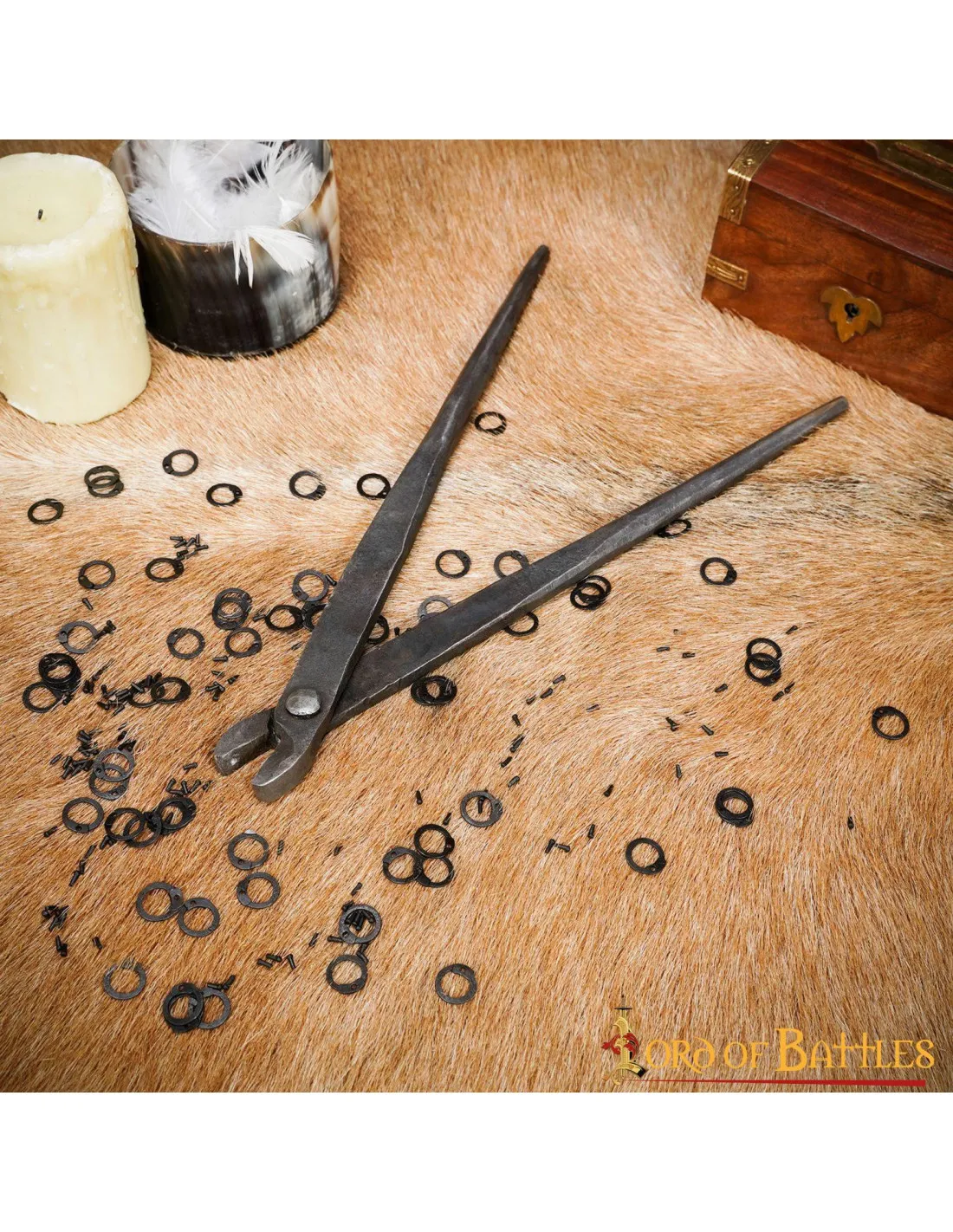 Remachadora para cotas de malla con anillas de 9 mm.