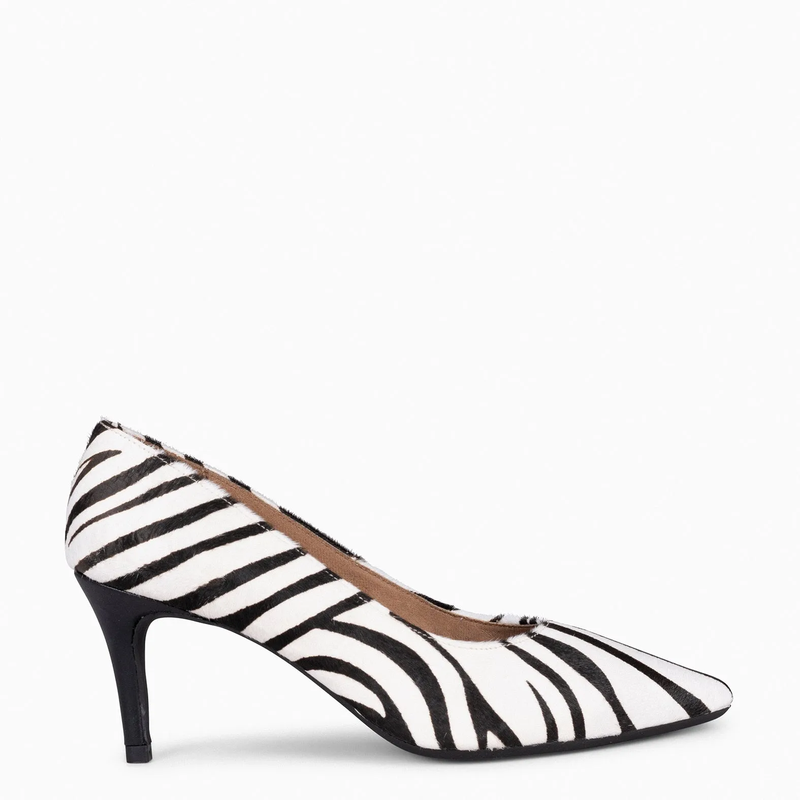 STILETTO WILD  ZAPATOS DE TACóN DE AGUJA CON ANIMAL PRINT CEBRA BLANCO