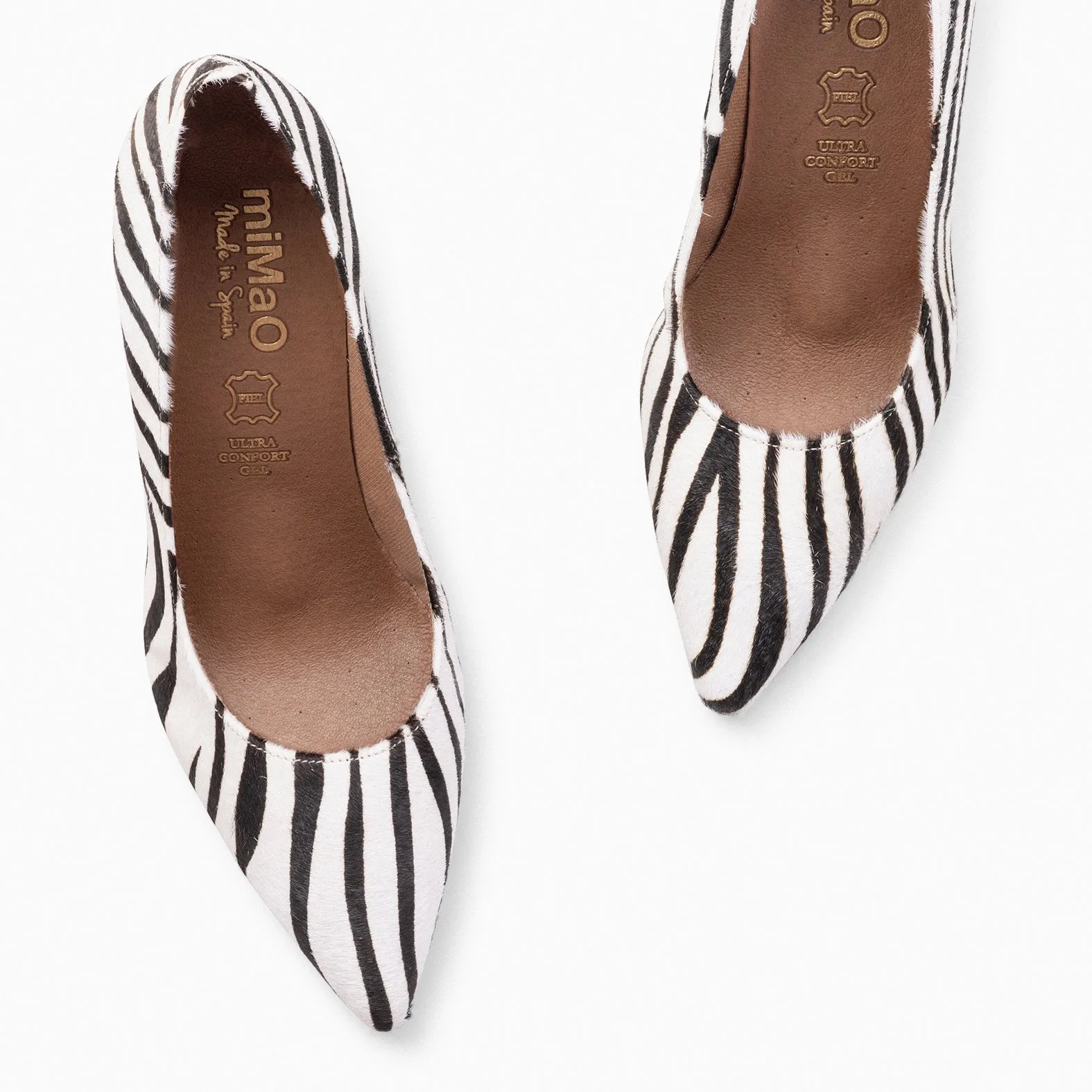 STILETTO WILD  ZAPATOS DE TACóN DE AGUJA CON ANIMAL PRINT CEBRA BLANCO