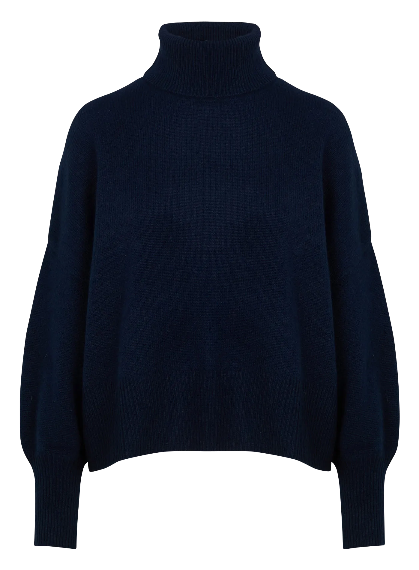 SUD EXPRESS MONPRANO  JERSEY DE CACHEMIR CON CUELLO VUELTO EN AZUL