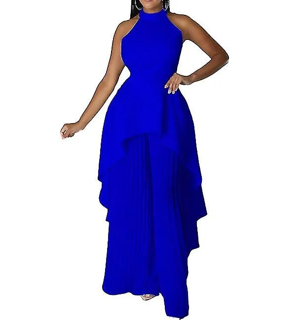 Summer Fashion Backless Wide Leg Pants Set