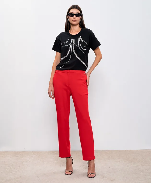 Twinset Actitude Red pants with metallic logo