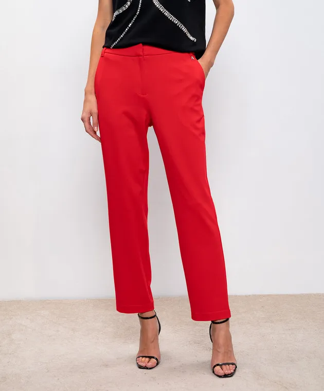 Twinset Actitude Red pants with metallic logo