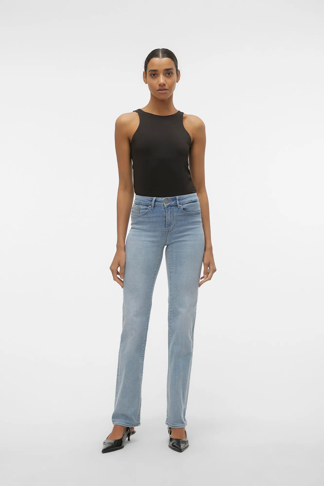 Vero Moda Vaquero recto de tiro medio
