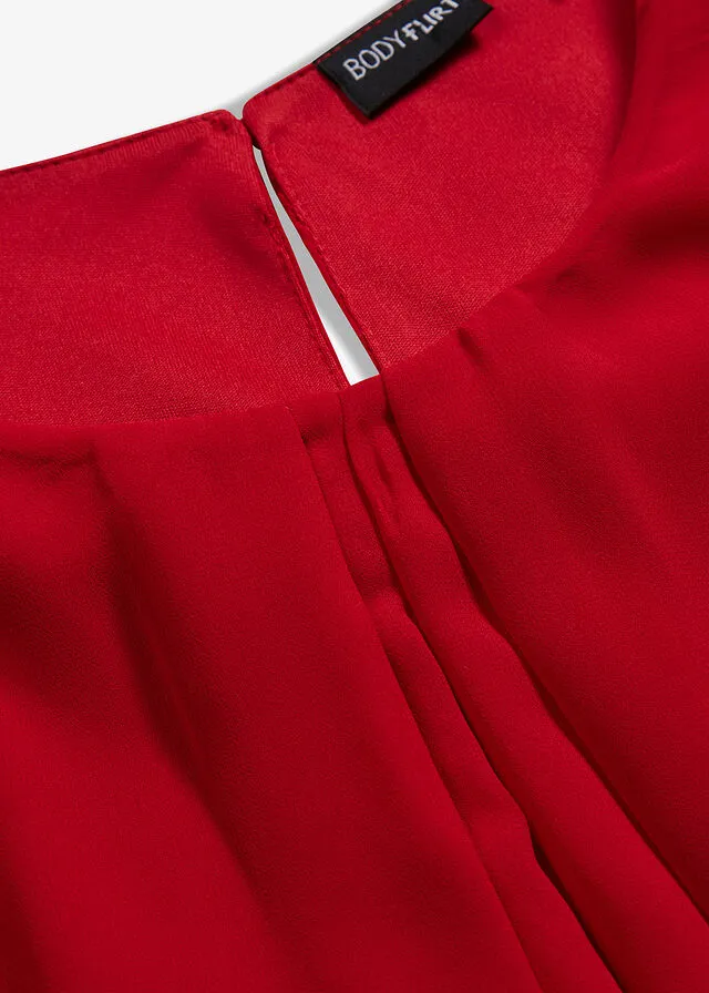 Vestido de gasa de poliéster reciclado Rojo