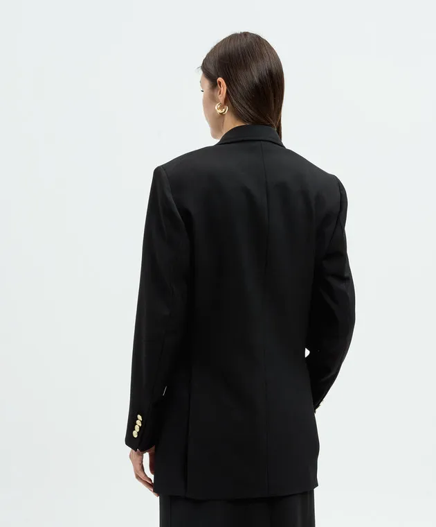 VICTORIA BECKHAM BLACK DOUBLEBREASTED JACKET WITH WOOL