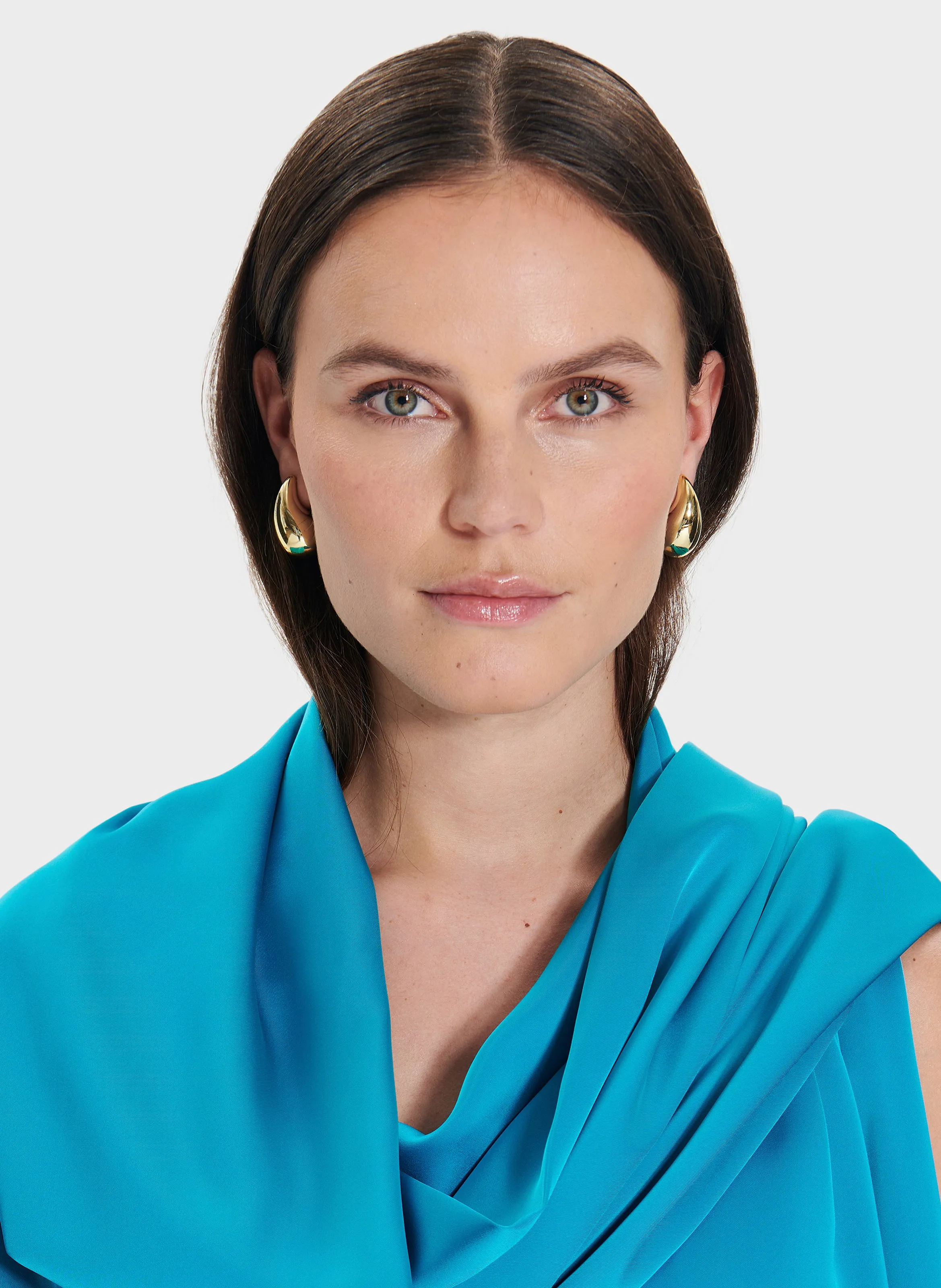 ZAPA ESTHER  CHAL FLUIDO SATINADO EN AZUL