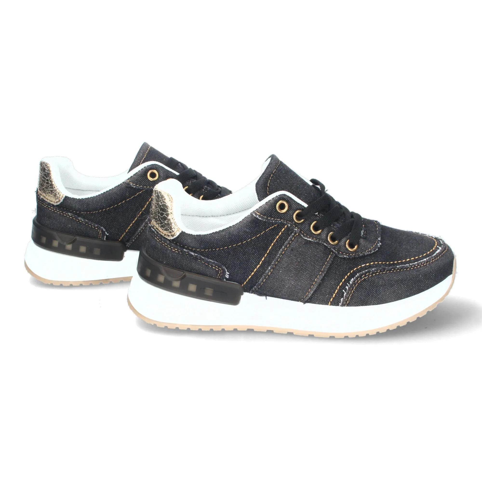 ZAPATILLAS PLATAFORMA DEPORTIVA VAQUERA COLOR NEGRO PARA MUJER XX56