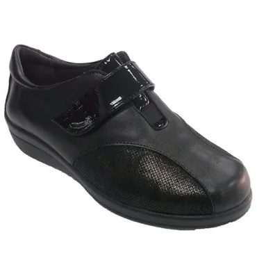 Zapatos mujer piel y licra Doctor Cutillas en negro