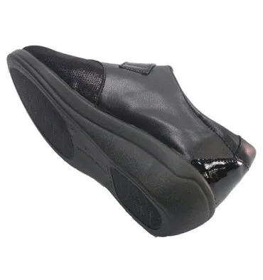 Zapatos mujer piel y licra Doctor Cutillas en negro