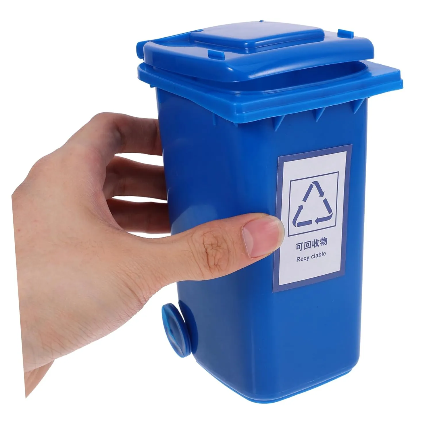 Zerodeko Mini Bote de Basura con Tapa Abatible para Escritorio Oficina Cocina Pp a Prueba de Fugas Almacenamiento Compacto